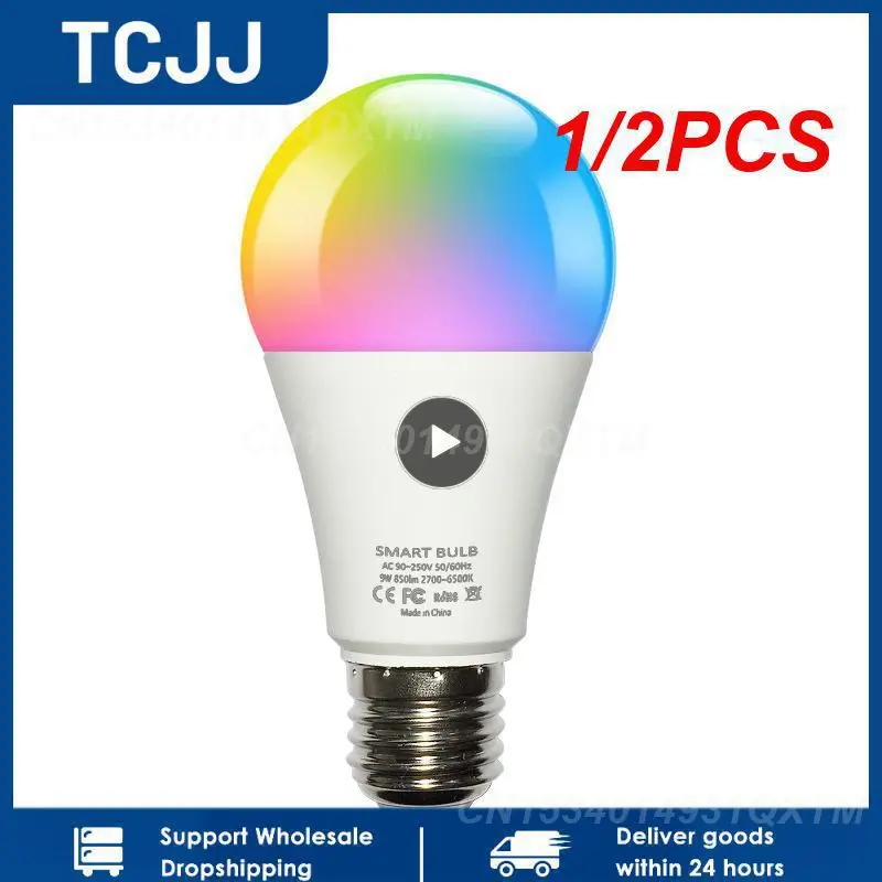 1/2 шт. Tuya Smart Light E27 Светодиодные Лампы RGB + WW + CW С Регулируемой Яркостью Smart Life Голосовое Управление Работает с Alexa Home