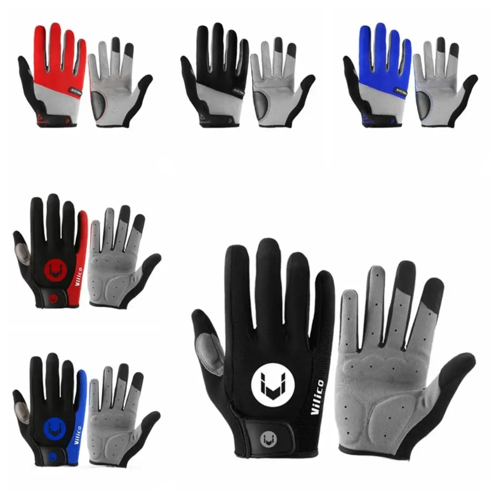 1 Пара перчаток на весь палец, выделяющих пот, Противоскользящие амортизирующие перчатки для верховой езды, солнцезащитные велосипедные перчатки с сенсорным экраном, велосипедные перчатки для езды на велосипеде