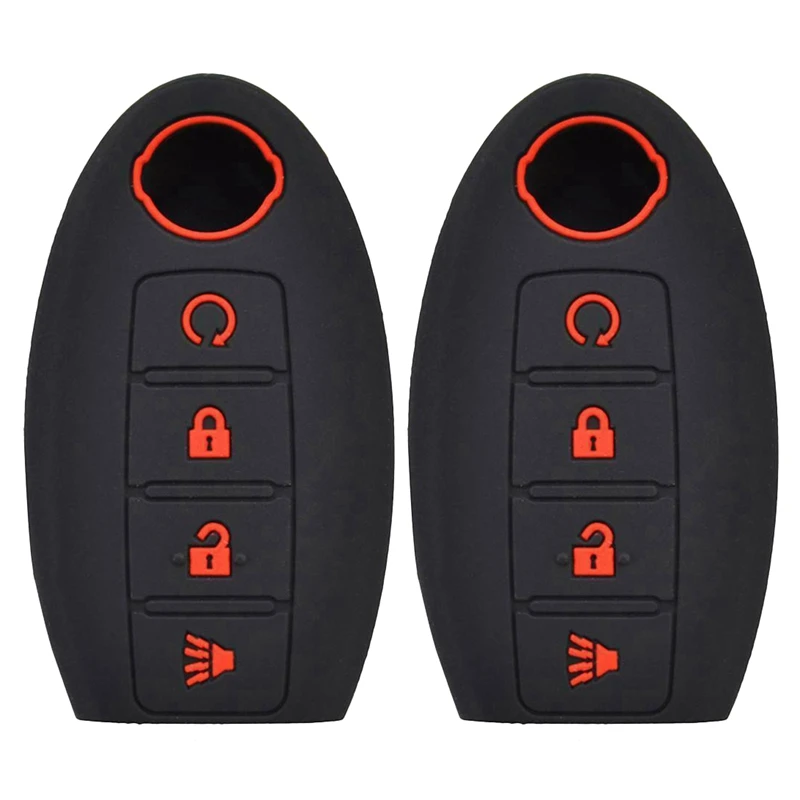 2X 4-кнопочный силиконовый брелок для ключей Чехол для пульта дистанционного управления Nissan Altima Maxima Murano Kick