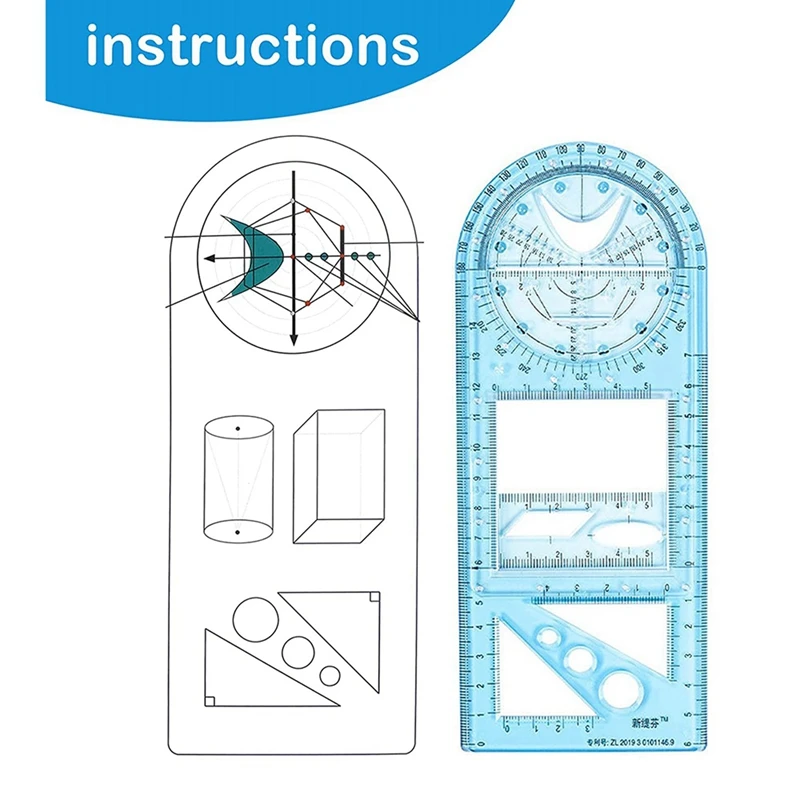 4 Шт Многофункциональной Геометрической линейки, инструмента для рисования пластиковых кругов, шаблонов для рисования, инструментов для графического дизайна. 3