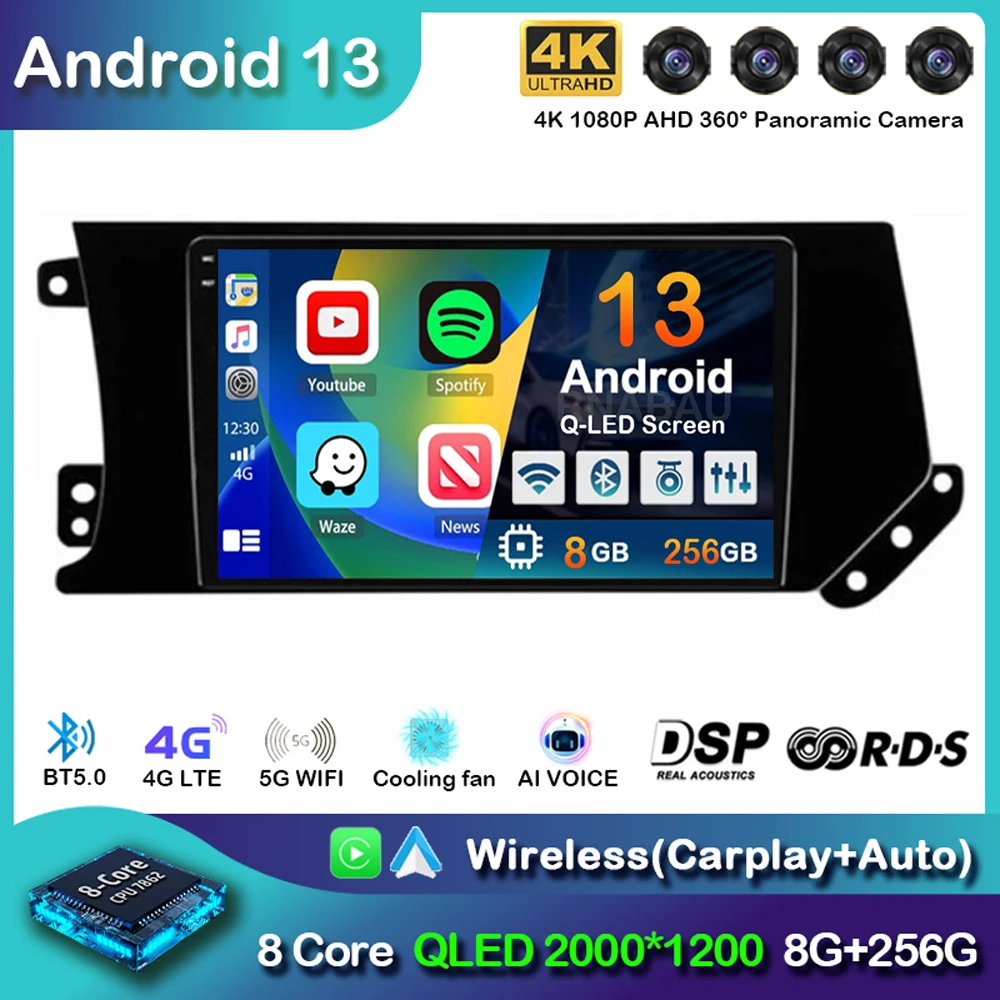 Android 13 Carplay Auto Автомагнитола Для Haval F7 F7X 2019-2020 Мультимедийный Видеоплеер Навигация GPS 8-Ядерный WiFi + 4G DSP Стерео BT