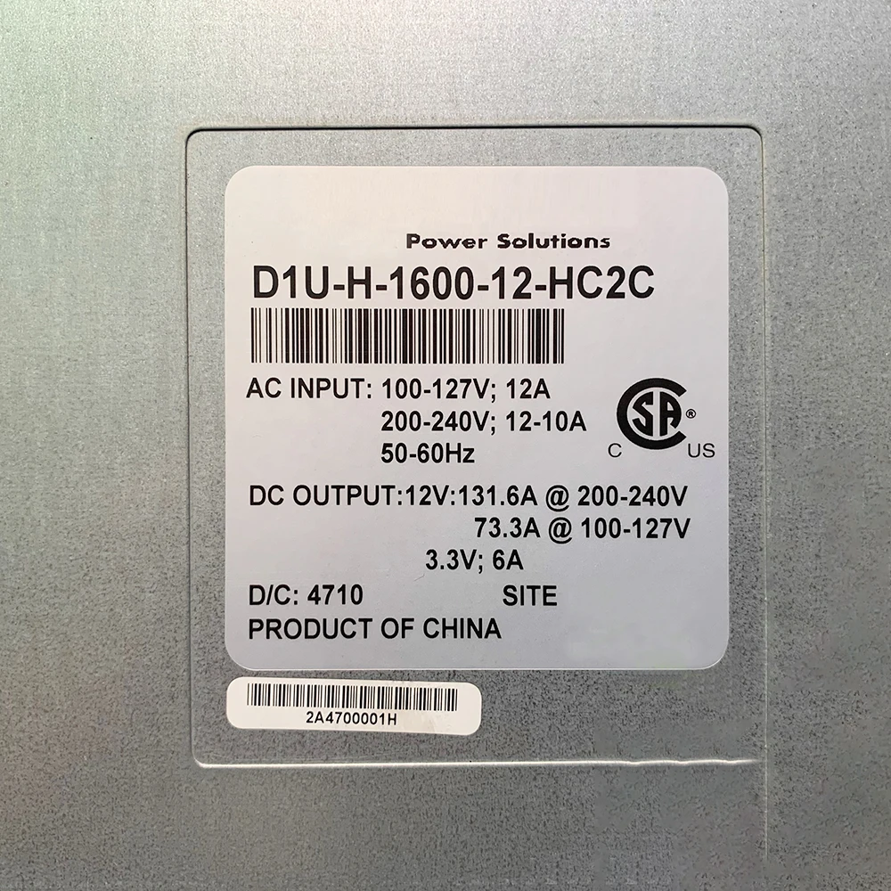 D1U-H-1600-12- HC2C для Huawei Tecal E6000 Блок питания MuRata D1U-H-1600-12- HC2C 1