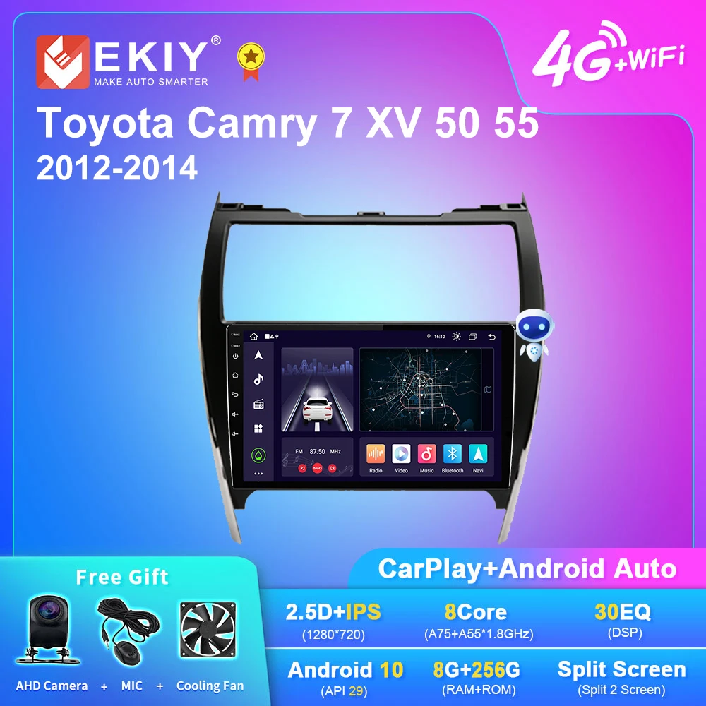 EKIY X7 Android 10 Автомагнитола Для Toyota Camry 7 XV 50 55 2012-2014 Американская ВЕРСИЯ Мультимедийный Видеоплеер Автоматическая Навигация GPS DVD BT