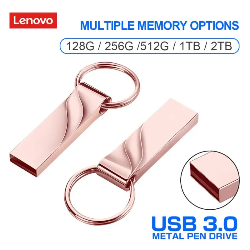 Lenovo 2 ТБ Usb Флэш-Накопители Высокоскоростной USB 3,0 Металлический Флешка 256 ГБ 512 ГБ Memoria USB Портативный Флеш-Накопитель С Брелоком Для Ключей Для ПК