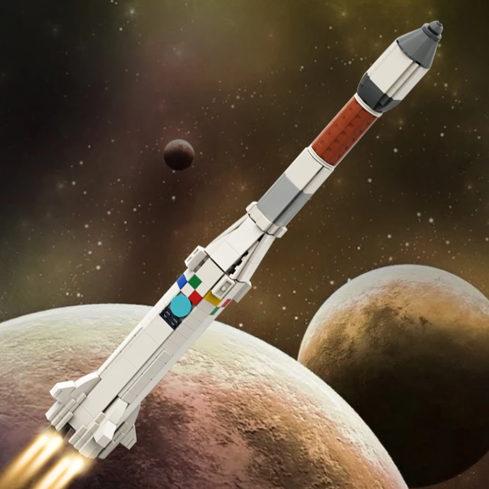 MOC 1:110 Ariane 1 Космический Искусственный Спутник Ракета Кирпичи Вселенная Транспортное Средство Сатурн Ракета Строительный Блок Детская Игрушка Подарок На День Рождения