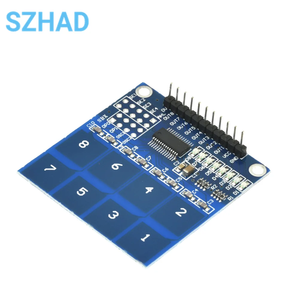 TTP226 8-канальный цифровой емкостный модуль сенсорного переключателя для Arduino 5