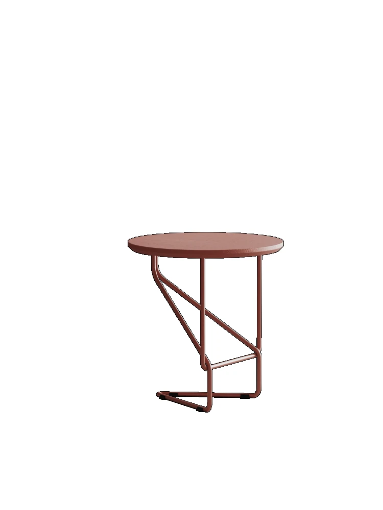 XL Маленький журнальный столик Приставной столик Дизайнерский Маленький круглый Приставной столик из кованого железа Креативная Минималистичная поверхность из массива дерева