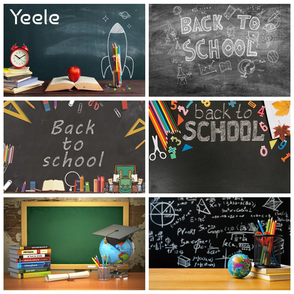 Yeele Children Baby Back To School Background Черная Доска Карандаш Фон Для Фотосъемки Выпускного Для Фотостудии Photocall