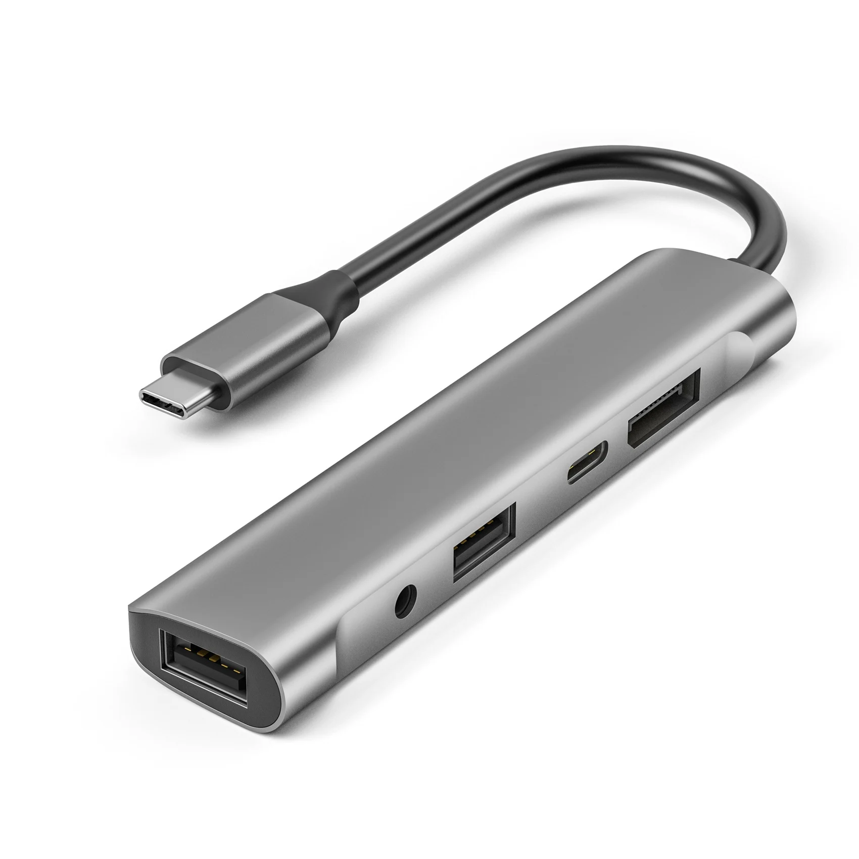 Адаптер-Концентратор USB-C 5 В 1, 4K @ 60Hz DisplayPort USB 2.0 Type C 60W PD Док-станция для настольного ноутбука Macbook, W27H