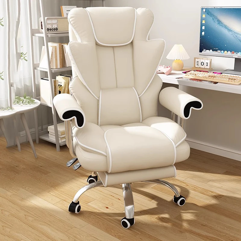 Белый шезлонг, офисное кресло, Компьютерное мобильное кресло, Кожаное офисное кресло, кабинет для гостиной, Роскошная мебель Cadeira Computador