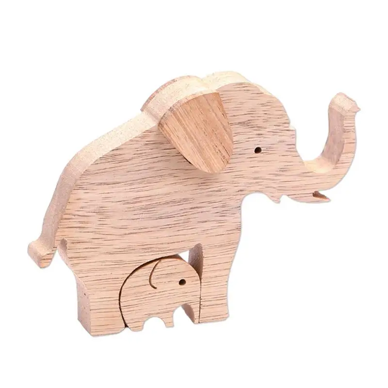 Декор стола в виде деревянного слона, Декор стен, поделки, Статуэтки, украшения, Фигурка родителей и ребенка, Статуэтка Слона на День рождения