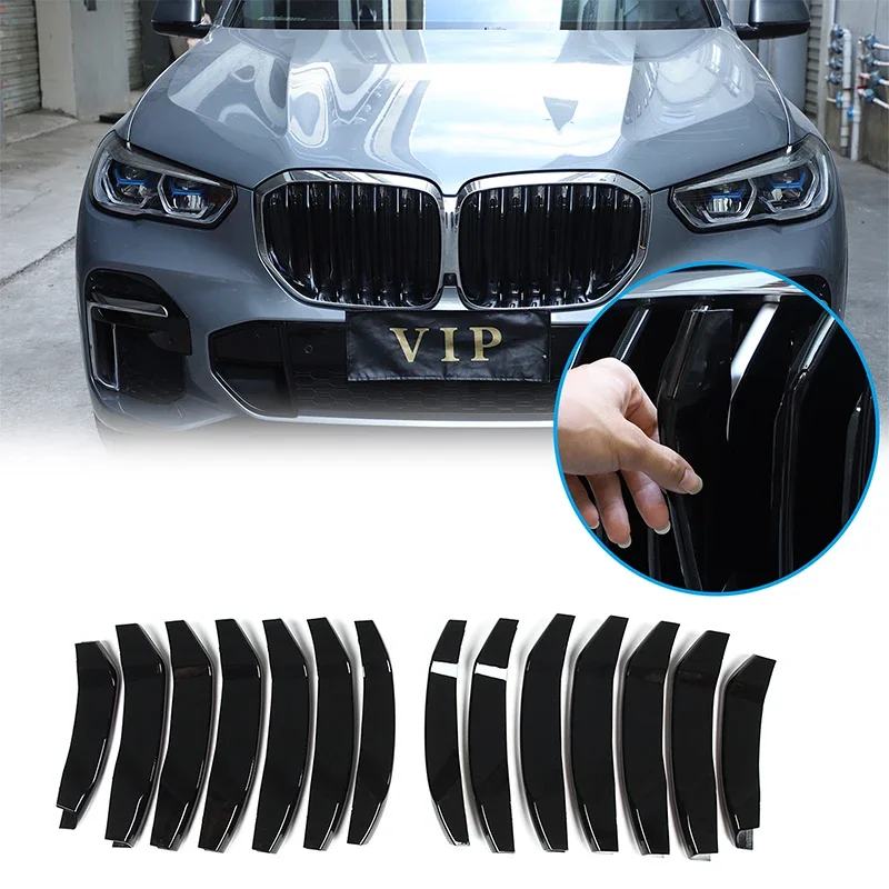 Для BMW X5 G05 2019-2022 ABS Черный автомобильный стайлинг Отделка передней решетки автомобиля Аксессуары для модификации экстерьера автомобиля