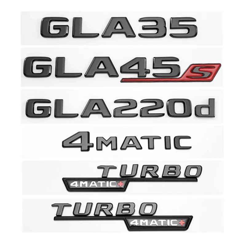 Для Mercedes GLA35 GLA200 наклейка с задним номером автомобиля GLA220d GLA45S надпись на багажнике 4MATIC turbo + боковая этикетка ABS этикетка