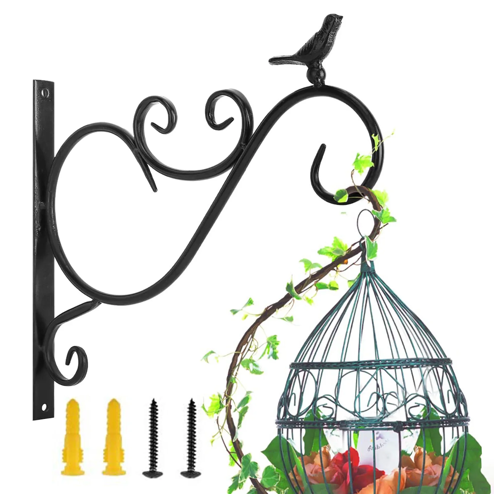 Европейский стиль, Балконное растение, Цветочный горшок, Железные Крючки, Настенная Подвесная корзина, Садовое украшение, Ретро-кормушка для птиц, Вешалка 0