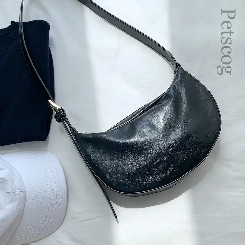 Женская сумка Petscog из мягкой искусственной кожи, простой дизайн, сумки через плечо на молнии, модная роскошная сумка подмышками, женские сумки