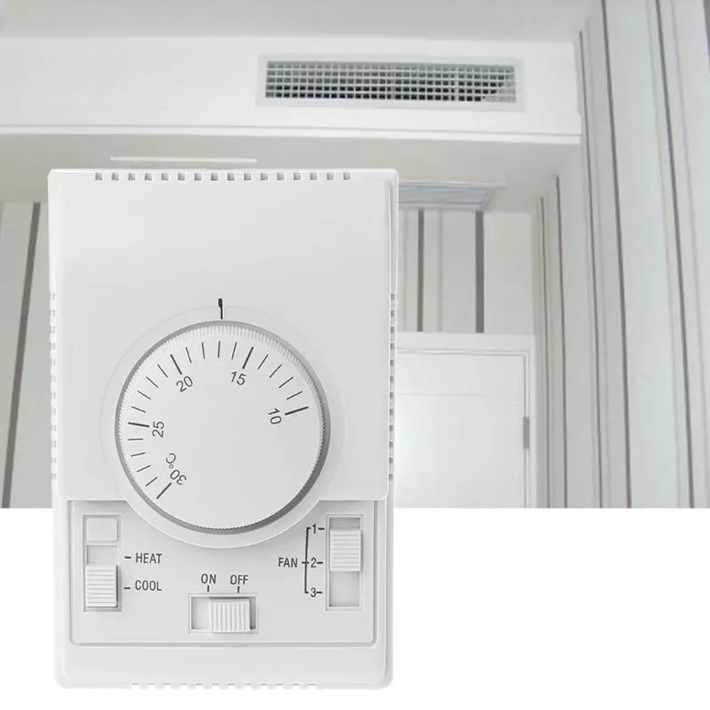 Комнатный механический переключатель термостата переменного тока 220 В, регулятор температуры фанкойла кондиционера, Энергосбережение 2