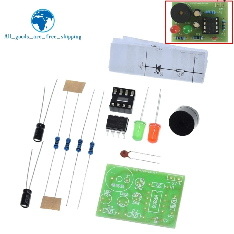 Комплект Мультивибратора NE555 NE555P Стационарная схема С Двойной вспышкой DIY Training Maker Студенческая лаборатория DIY Learing Kit для Arduino 0