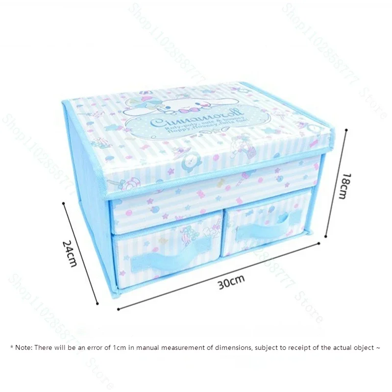 Коробка для хранения нижнего белья Kawaii Sanrio Kuromi Hello Kitty My Melody с рисунком аниме, складная коробка для хранения с двойным выдвижным ящиком и крышкой в подарок 5