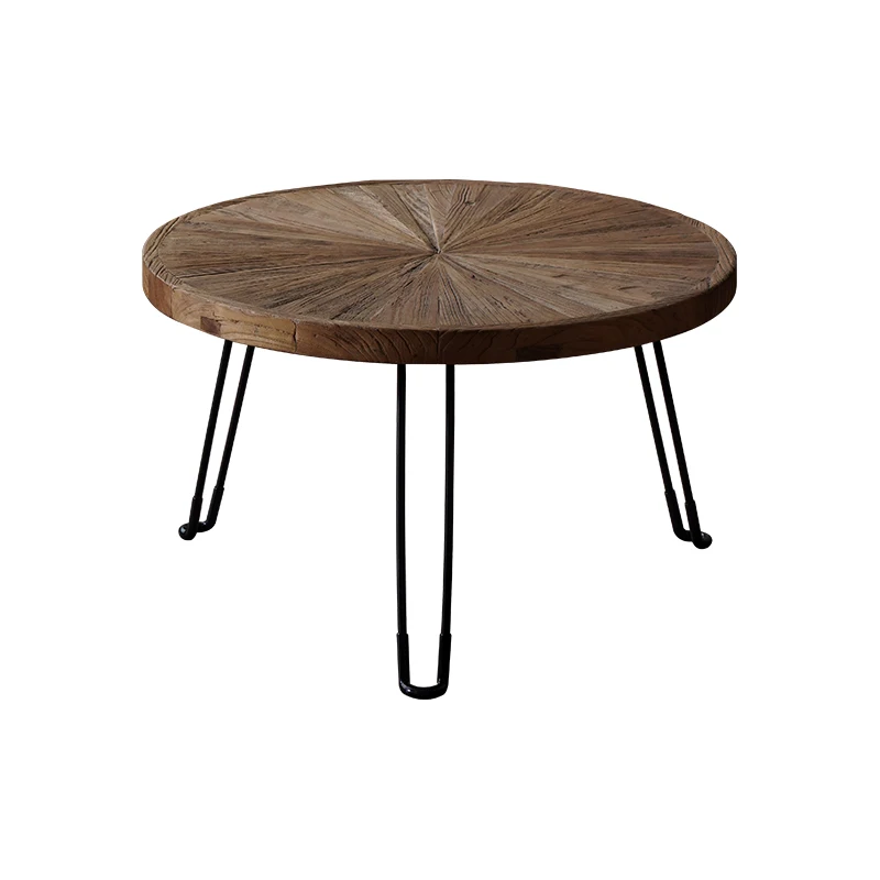 Круглый стол XK Nordic из массива дерева Для дома, небольшой квартиры, Современный минималистичный чайный столик, татами из старого вяза