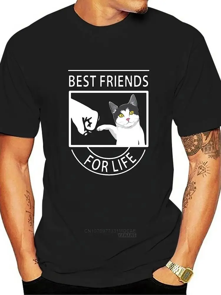 Лучшие друзья на всю жизнь, японская футболка Genki Cat, модальная футболка с круглым вырезом и коротким рукавом, Дышащая удобная футболка