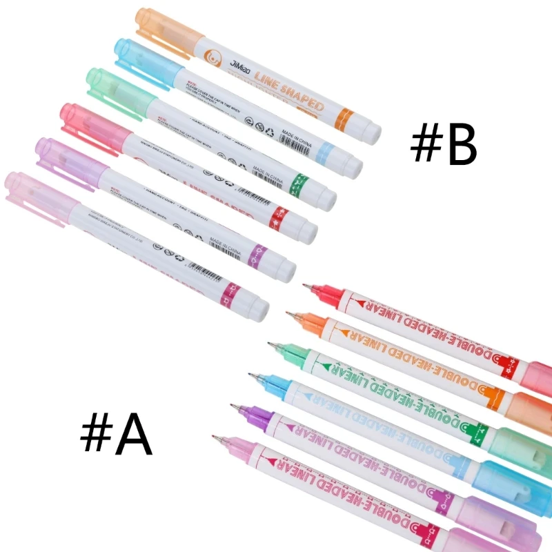 Набор ручек-маркеров, 6 цветных ручек Flownwing Cool Pen для детей, раскраски для взрослых, альбом для рисования