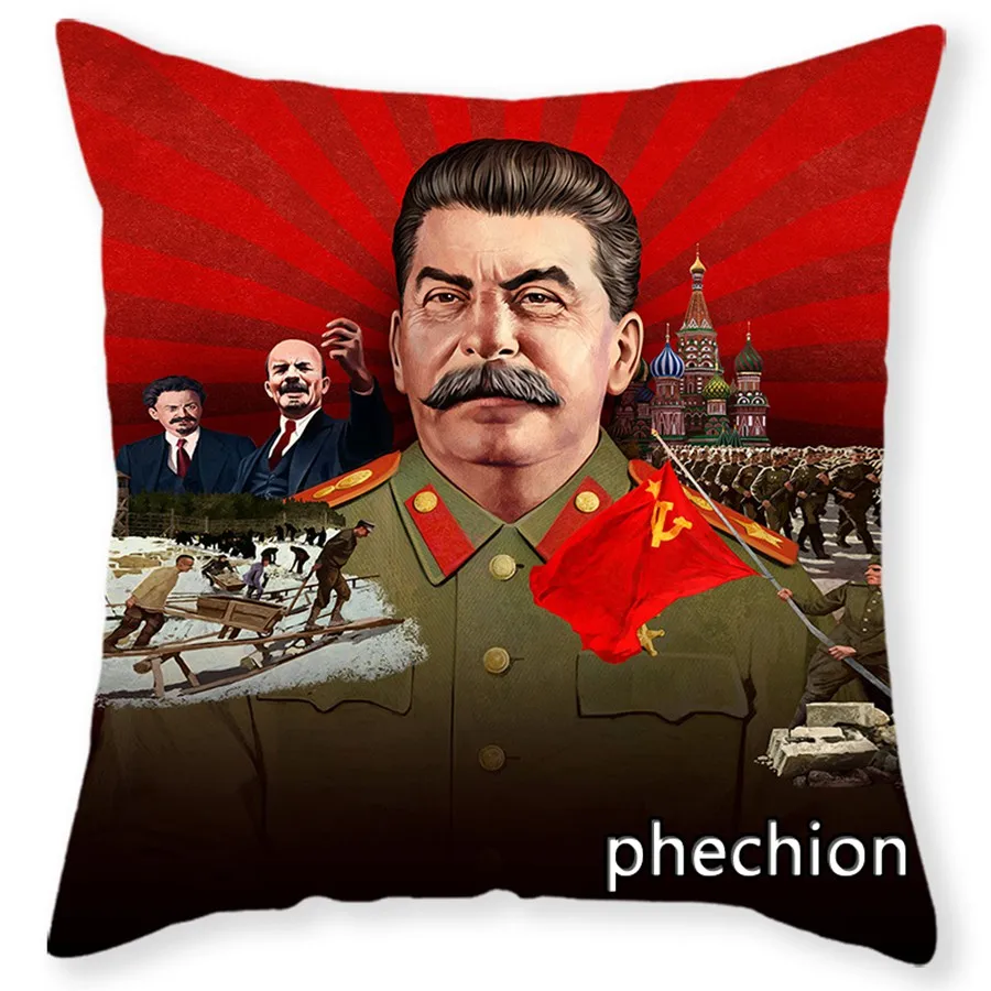 Наволочки Phechion с 3D принтом Иосифа Сталина, Наволочка на квадратную подушку с застежкой-молнией C157