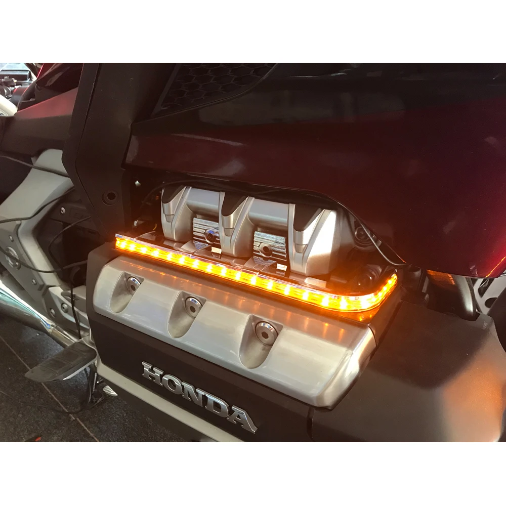 Новая Хромированная светодиодная панель освещения двигателя мотоцикла 2018 2019 2020 для Honda Goldwing 1800 F6B GL1800 Tour DCT Подушка безопасности 1