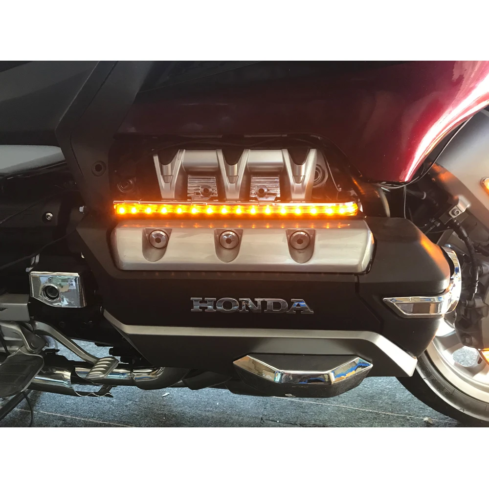 Новая Хромированная светодиодная панель освещения двигателя мотоцикла 2018 2019 2020 для Honda Goldwing 1800 F6B GL1800 Tour DCT Подушка безопасности 2
