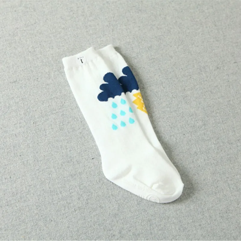 Носки для мальчиков и девочек до колена, Мягкие хлопковые детские носки, Детские носки в полоску, 2 пары / лот
