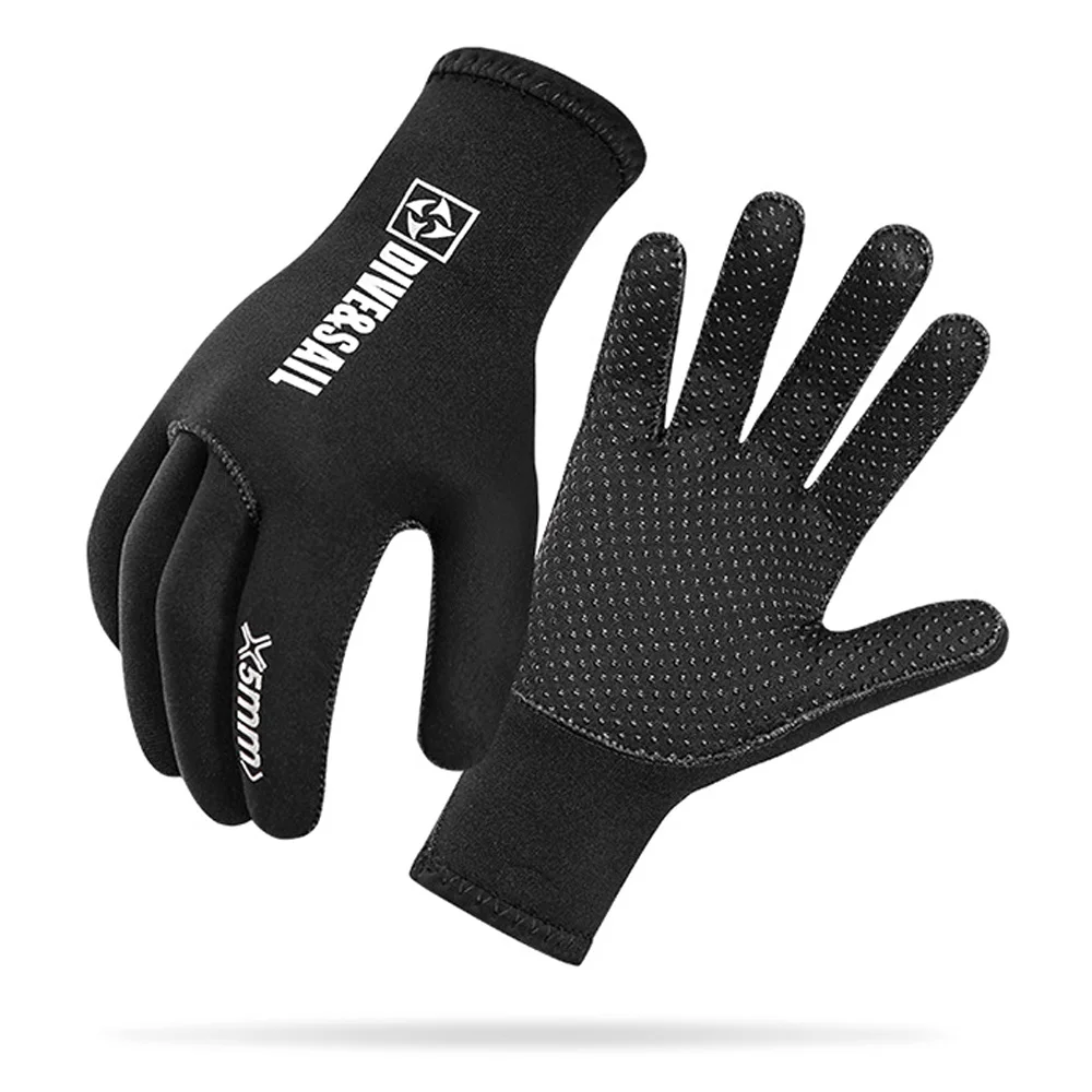 Перчатки для дайвинга 5 мм Теплые с защитой от царапин UPF 50 + УФ-защита От холода, противоскользящие и износостойкие для зимних водных развлечений