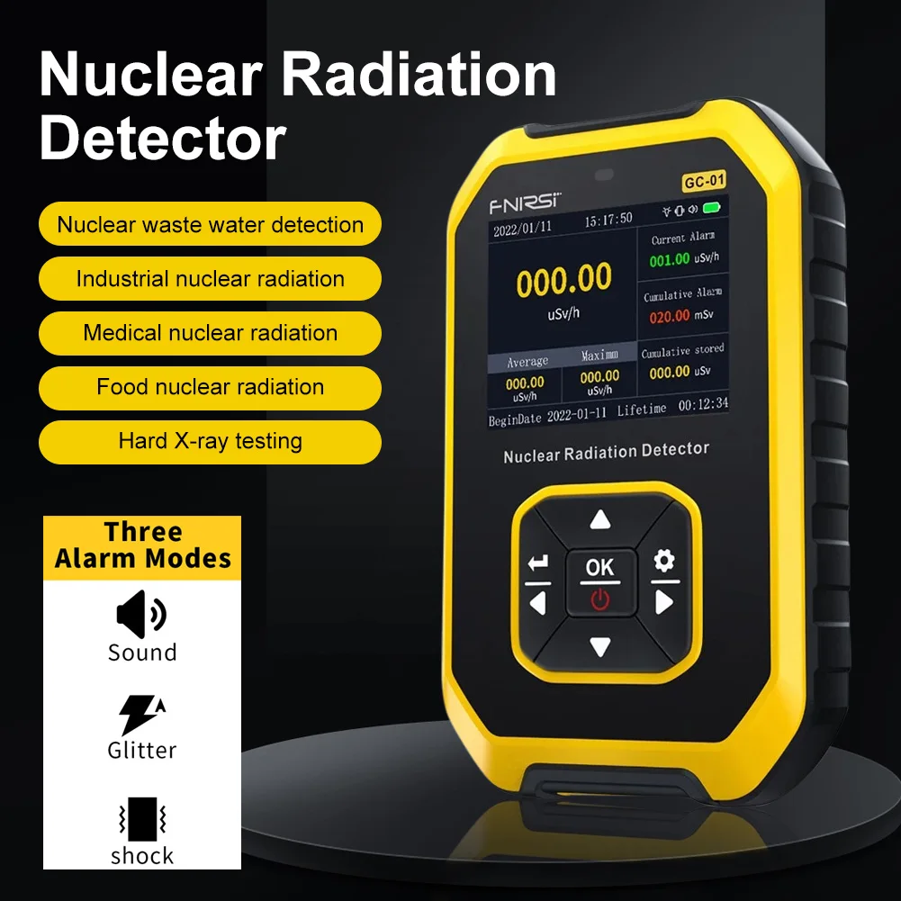 Профессиональный Счетчик Гейгера GC01 Детектор ядерного излучения Мраморная Радиационная Ионизация Сигнализация личной дозы Радиоактивный Тестер 3