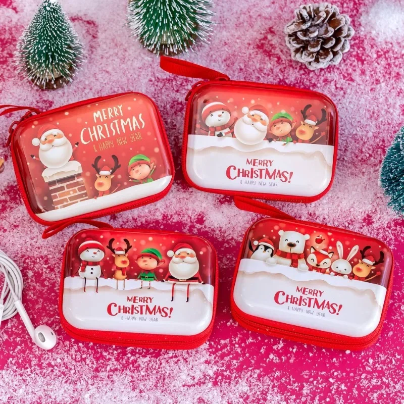 Рождественский кошелек для монет, детский маленький подарок, Портативная мини-сумка на молнии, коробка для хранения монет и ключей, Маленький и портативный