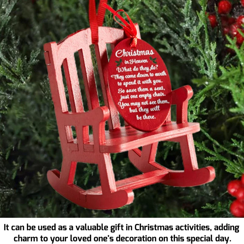Рождественское деревянное изделие, Маленькое кресло-качалка, Памятное украшение, Набор значков для стула, Подвеска в виде Рождественской елки, Украшение сцены