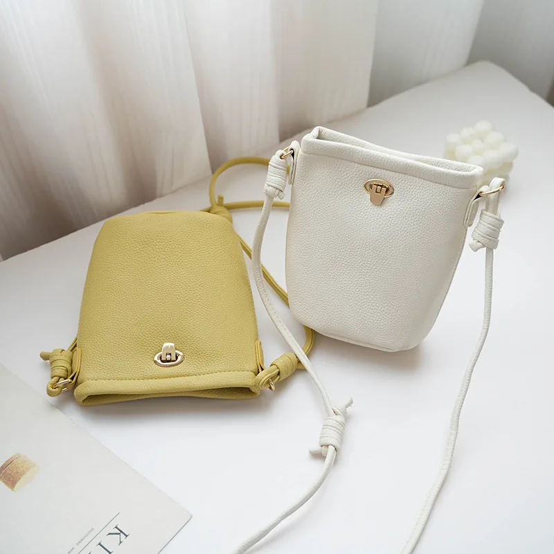 Трендовые новые Мини-сумки-ведра в корейском стиле для женщин, маленькие сумки через плечо для девочек, женская простая сумка для мобильного телефона и кошелек Bolsa Feminina