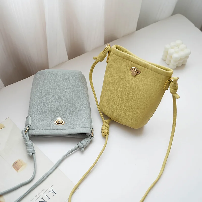 Трендовые новые Мини-сумки-ведра в корейском стиле для женщин, маленькие сумки через плечо для девочек, женская простая сумка для мобильного телефона и кошелек Bolsa Feminina 5