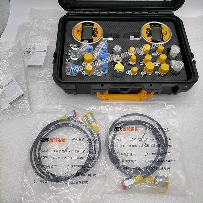 Универсальные цифровые гидравлические манометры комплект для испытания гидравлического давления экскаватора манометры 0-60МПа 3