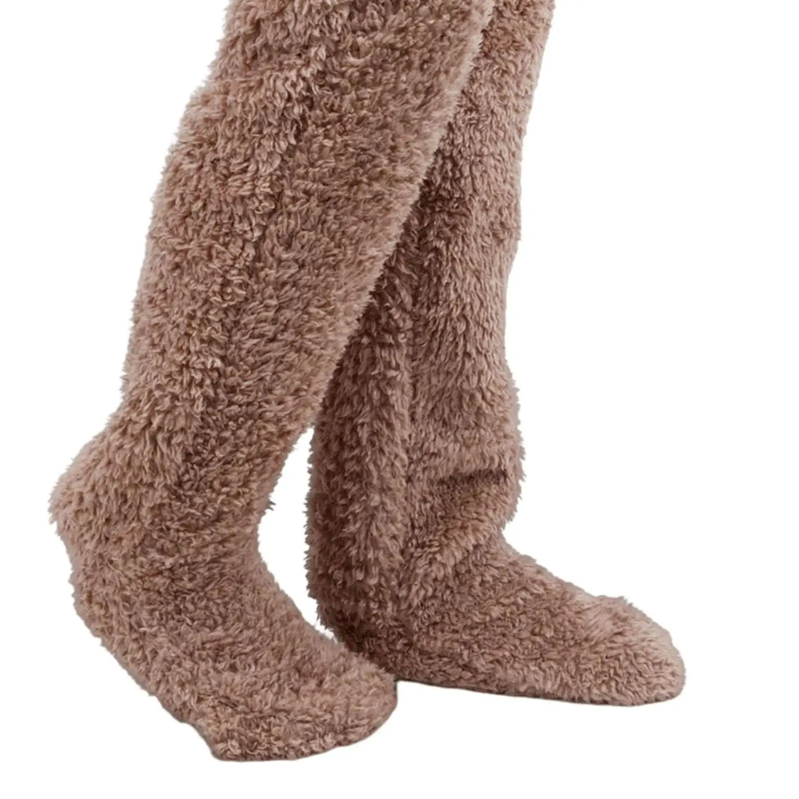 Уютные женские гетры из плюша до колен - мягкая и теплая обувь для зимы