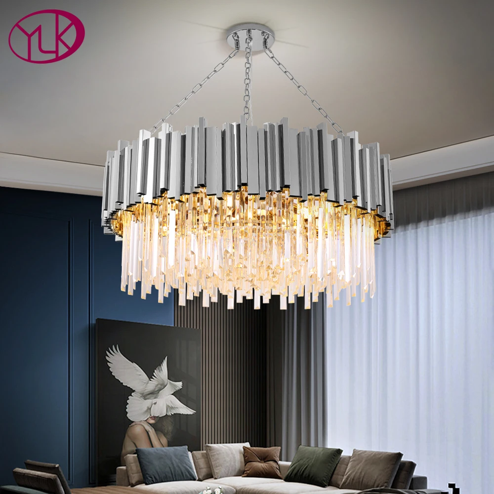 Хрустальная люстра YOULAIKE для гостиной современный домашний декор хромированный светильник роскошная спальня столовая led cristal lustre