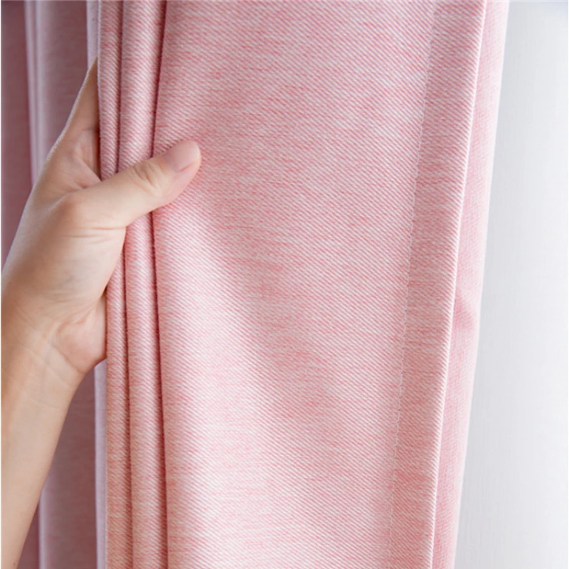 Чистый цвет скандинавской утолщенной ткани для штор защита от солнца гостиничная гостиная спальня инженерный плотный занавес готовый продукт