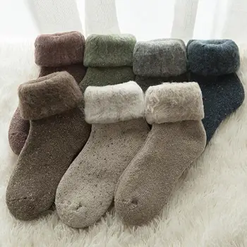 1 пара термоносков, женские зимние теплые короткие носки из плотного флиса, зимние бархатные зимние ботинки, Носки, Мягкие уютные носки
