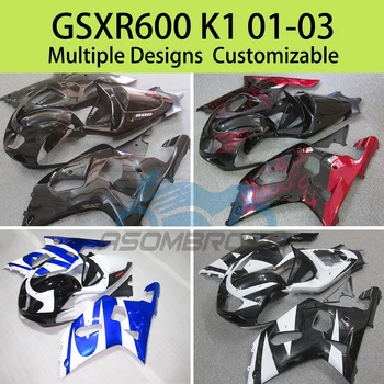 100% Подходящий Комплект Обтекателей GSXR600 GSXR750 01 02 03 Мотоциклетные Индивидуальные Обтекатели для SUZUKI GSXR 600 750 K1 2001 2002 2003 0