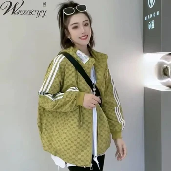 2023 Новое Повседневное Короткое пальто с длинным рукавом Женская Корейская мода Бейсбольная форма Куртка Винтажное Мотоциклетное Университетское пальто-бомбер