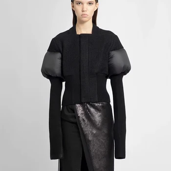2023 новый зимний шерстяной пуховик сращивания женская куртка пальто модные универсальные высококачественные топы Корейский y2k 0