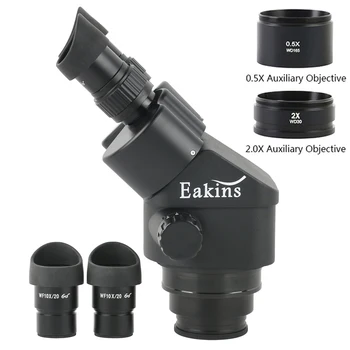 3,5X-90-кратное Увеличение С Непрерывным Зумом Бинокулярный Стереомикроскоп WF10X/20 мм С Большим Окуляром + Объектив 0.5X 0.7X 2.0X