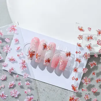 3D мода листьев рельеф цветы ногтей наклейки английские буквы маникюрные принадлежности сердце бабочки полые ногтей наклейки 0