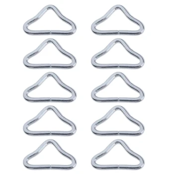 Fancyes Упаковка из 10 Серебристых Треугольных Колец с пряжкой, V-Образные Кольца для Ремонта деталей Батута, Насадка для Рукоделия