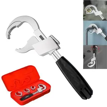I Универсальный разводной ключ с 3 патронами, Многофункциональный двусторонний ключ для ванной, Ручной инструмент для ремонта ванной комнаты