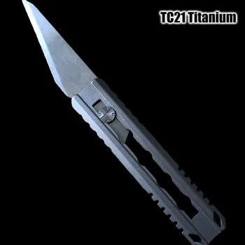TC21 Универсальный Нож С Титановой Ручкой Многофункциональный Резак Для Бумаги Нож Для Побега Из Разбитого Окна Открытый Кемпинг Охота EDC Инструмент 0