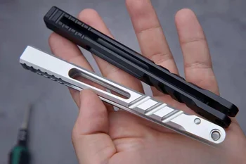 Titus Aluminum AB Balisong Trainer 7 серии с алюминиевой канальной рукояткой Нож-бабочка Ручной инструмент EDC 4