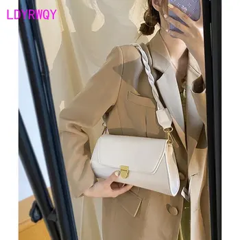 Винтажная сумка через плечо женская 2020 новая модная сумка подмышками нишевый дизайн цепочка маленькая квадратная сумка Сумки через плечо 3